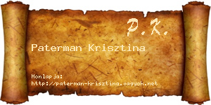 Paterman Krisztina névjegykártya